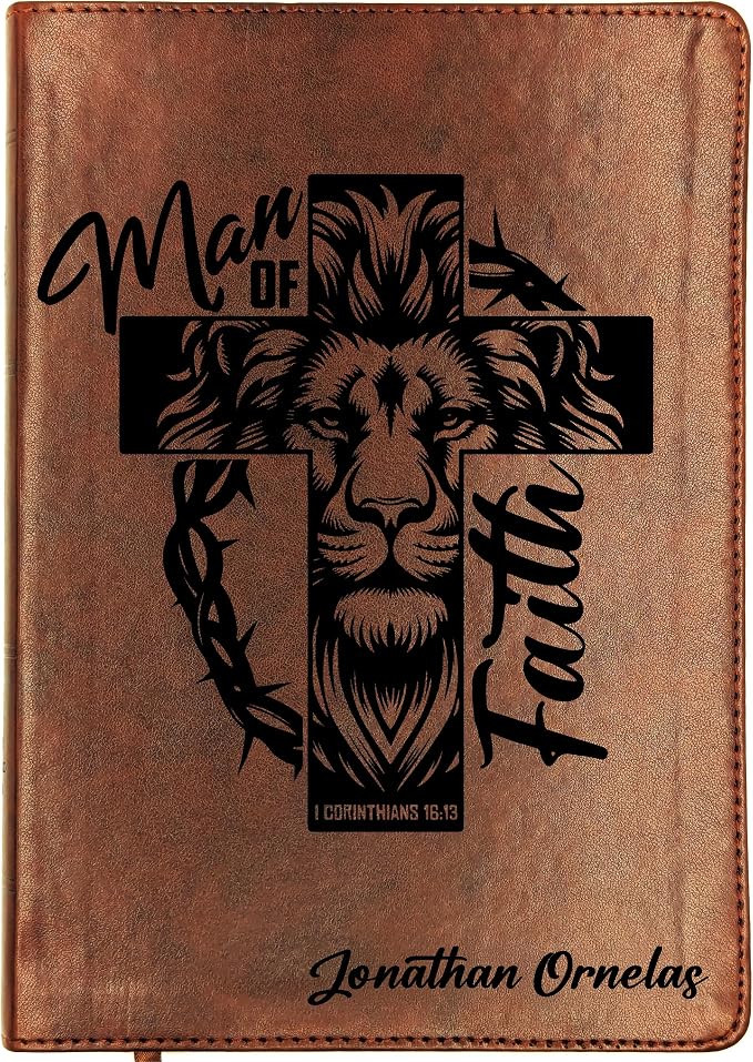Personalized ESV Bible, Wide Margin, Custom Holy Bible, English Standard Version (Lion Man of Faith)