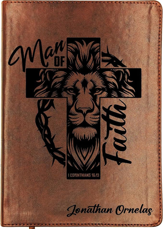 Personalized ESV Bible, Wide Margin, Custom Holy Bible, English Standard Version (Lion Man of Faith)