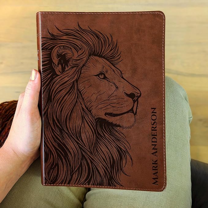 Personalized ESV Bible, Wide Margin, Custom Holy Bible, English Standard Version (Lion Profile)