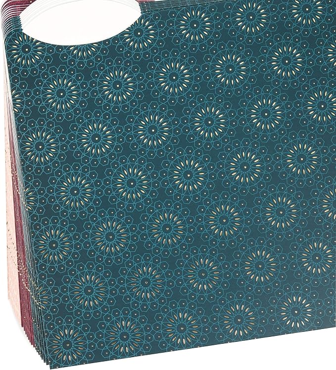 U Brands 3 Tab File Folders, Fleuri Jewel Tones, 24 Count
