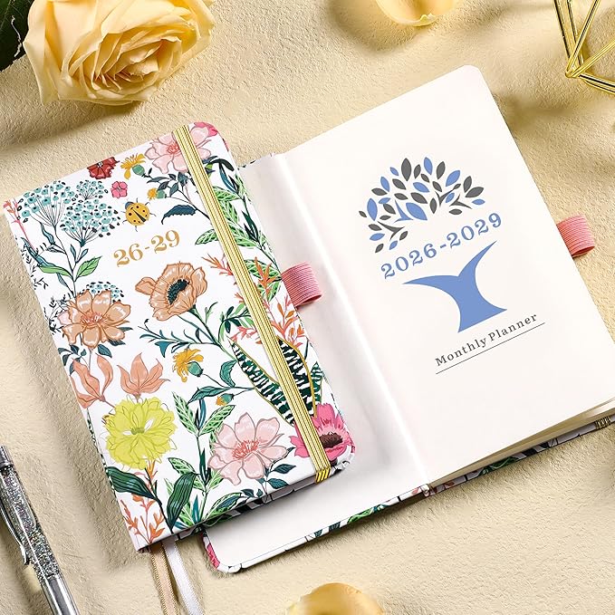 2026-2029 Pocket Planner/Calendar - 3 Year Monthly Planner 2026-2029, Jul 2026 - Jun 2029, 3.8" x 6.3", Small/Purse Planner 36 Months with Pen Holder, Inner Pocket, Elastic Closure and 61 Notes Pages