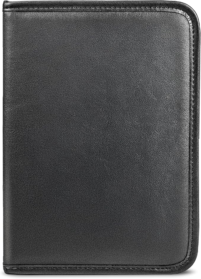 Samsill Professional Padfolio, Faux-Leather Mini Portfolio, with 5 x 8 Writing Pad, Black