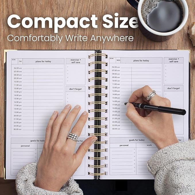 Daily Planner Undated - Aesthetic Undated Planner Notebook with To-Do List- Project Management Planner for Easy Organization and Task Boosting Productivity- 208-pages-A5 goal planner with pen