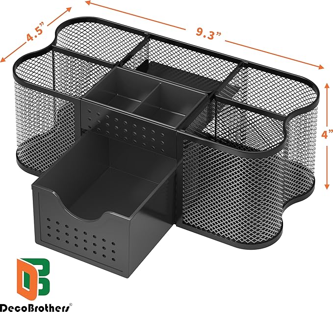 Deco Brothers Desk Organizers Pen Holder Office Caddy Storage, Black