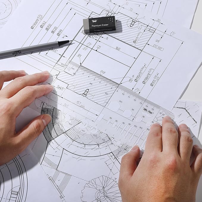 Mr. Pen- Geometric Drawing Template, Hexagon & Circles, Plastic Template Plastic, Shape Stencils for Drawing