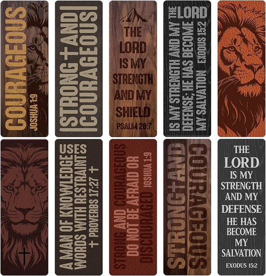 Christian Bookmarks for Men Bulk, 100 Pcs Bible Verse Lion Scripture Book Marks for Reading, Religious Paper Page Markers for Bible Study Church, Man of God Christian Gifts for Fathers Day Graduation