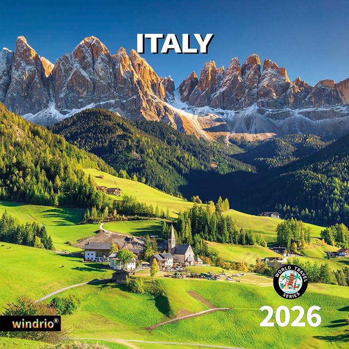 2026 Wall Calendar,Calendar 2026, November 2025 - December 2026, Wall Calendar Italy, 12" x 24" Opened,Full Page Months Thick & Sturdy Paper for Calendar Organizing & Planning