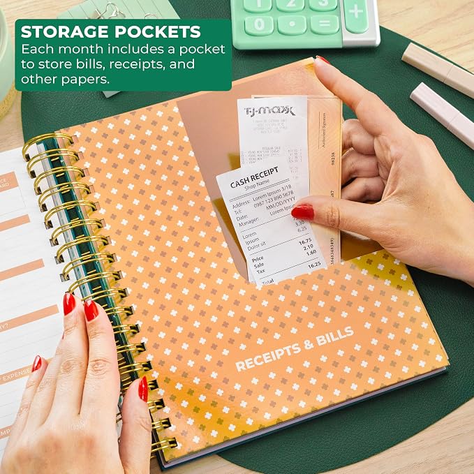 Clever Fox Budget Planner & Monthly Bill Organizer With Pockets. Expense Tracker, Budgeting Journal & Financial Book. Large, 8x9.5" (Dark Teal)