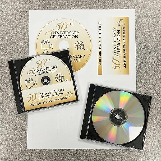 CD/DVD Label Full Face | Qty 600 Disc, 600 Spine | 300 Sheets Total | Permanent White Matte | Inkjet & Laser Compatible | Memorex Small Center Style | Easy to Peel | Made in USA | Blank Label