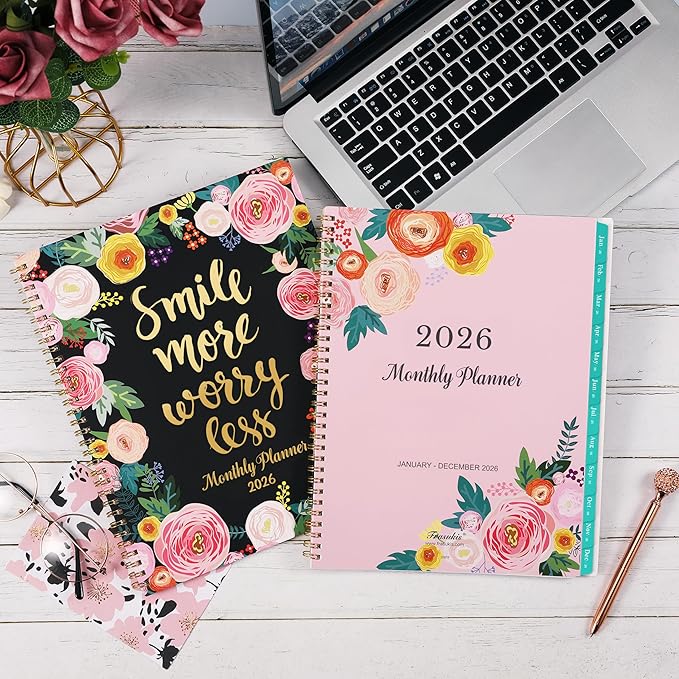 2026 Monthly Planner - 2026 Planner from Jan. 2026 - Dec. 2026, Monthly Planners 8.5“ x 11”, 2026 Calendar 12 Month with Pocket