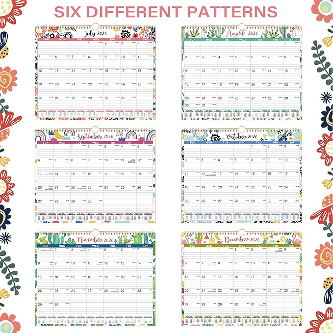 Calendar 2026-2027 - Wall Calendar 2026-2027, from July 2026 to December 2027, Perfect for School, Office & Home Planning, 14.75" x 11.5"