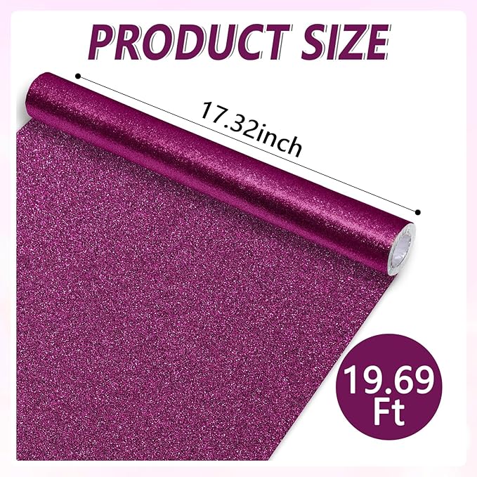 Qyeahkj 17in x 20ft Glitter Bulletin Board Paper Roll Bulletin Board Background Paper Fade Resistant Classroom Decoration Poster Art Craft Home Wall Education Decor Supplies Rose Red