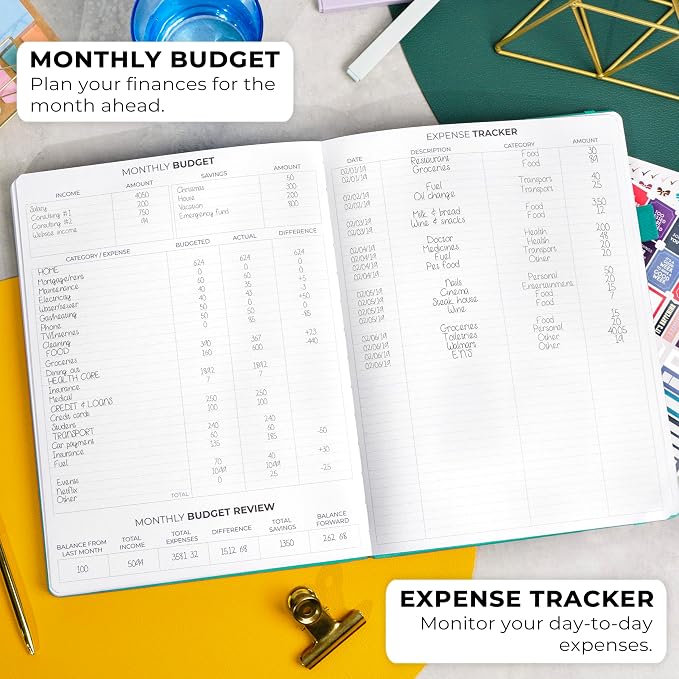 Clever Fox Planner Pro Premium – Luxurious Weekly & Monthly Planner with Budget Organizer for Productivity & Goals, Undated, A4 (Viridian)