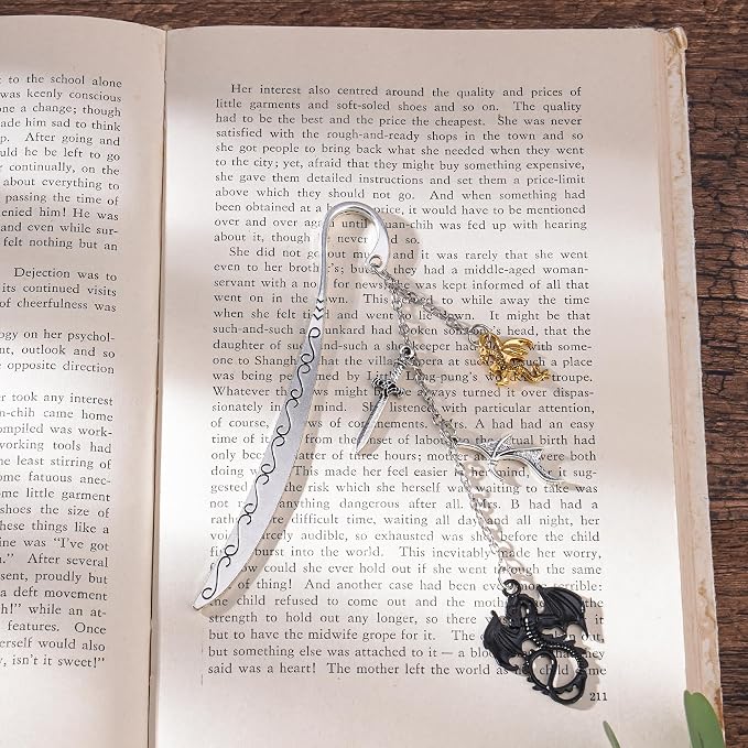 Fantasy Fourth Wing Bookmarks - Dragon Sword Bookmark Gifts Reading Men Book Lovers Cool Merch Metal Page Markers Novel Fans Boys Bookish Students Teachers Birthday School Office Supplies