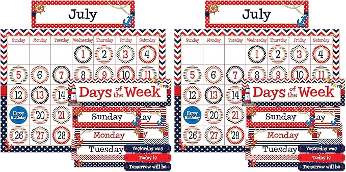 Teacher Created Resources Nautical Calendar Bulletin Board Display Set (Pack of 2)