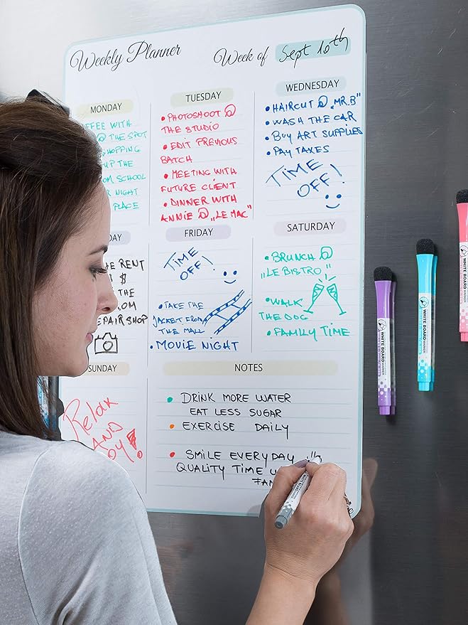 19x13 inch Dry Erase Whiteboard - Magnetic Fridge Calendar