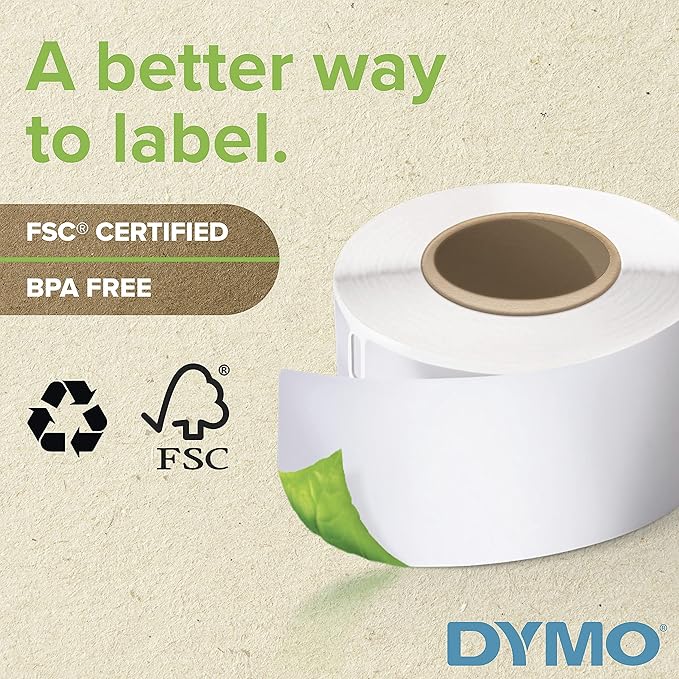 DYMO Authentic LW Multi-Purpose Square Labels DYMO Labels for LabelWriter Printers Great for Barcodes 1" x 1" 1 Roll of 750,(Pack of 10)