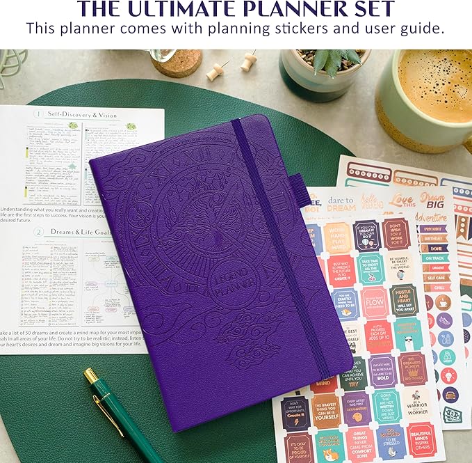 Legend Planner Jan 2026 – Jan 2027 Dated Weekly & Monthly Planner to Hit Your Goals, Increase Productivity & Live Happier. Organizer Notebook & Productivity Journal. A5 Hardcover (Purple)