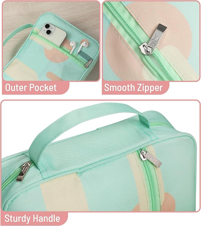 Mr. Pen- Bible Cover Case, Carrying Book Case with Durable Handle and Zippered Pocket, Bible Protective Church Bag for Men & Women, Christian Gifts, Green Serenity