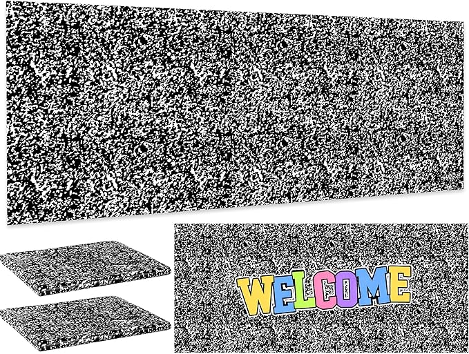 Hahafelt 2 Pack 47 x 108 Inch Fabric Bulletin Board Roll Waterproof Non Woven Classroom Background Decoration Resistant Bulletin Board for Back to School Wall Decor DIY Craft (Composition Notebook)