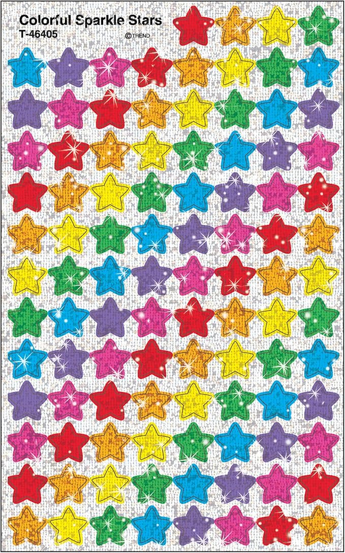 Trend Enterprises, Inc. Colorful Sparkle Stars superShapes Stickers, 400 ct