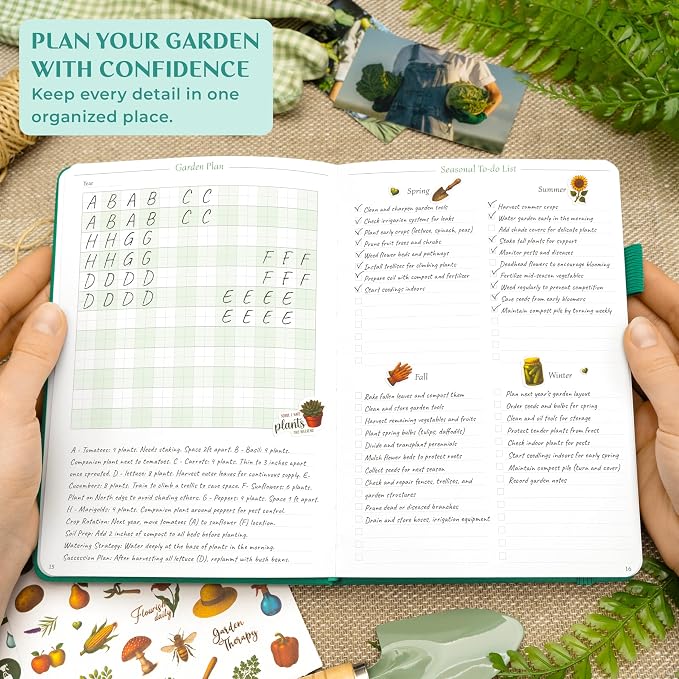 Legend Gardening Journal – 5-Year Garden Journal Planner & Log Book with Gardening Calendar & Plant Logs – Hardcover Garden Planner (Turquoise)