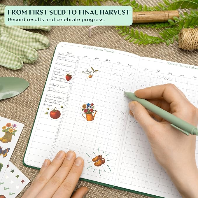 Legend Gardening Journal – 5-Year Garden Journal Planner & Log Book with Gardening Calendar & Plant Logs – Hardcover Garden Planner (Forest Green)