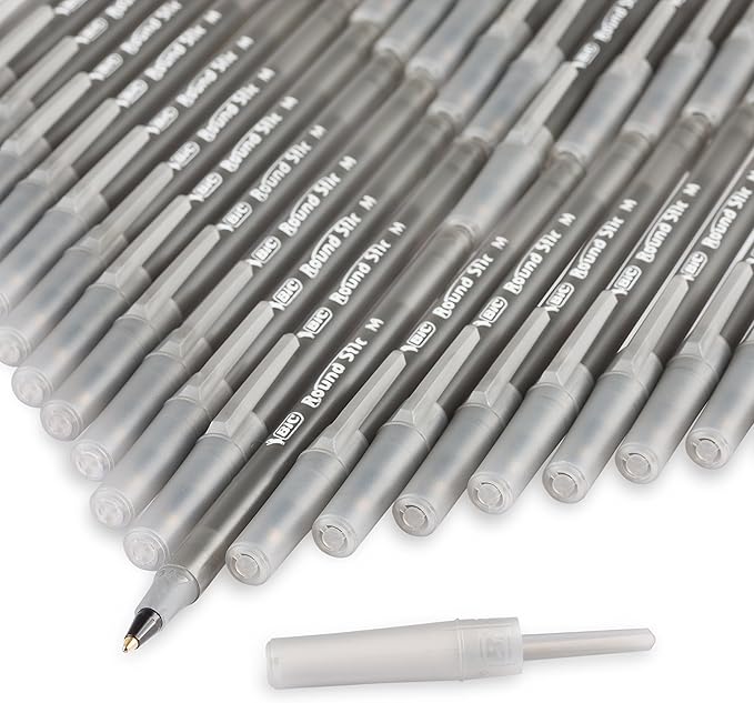 BIC Round Stic Xtra Life Ballpoint Pen, Medium Point (1.0mm), Black, 36-Count
