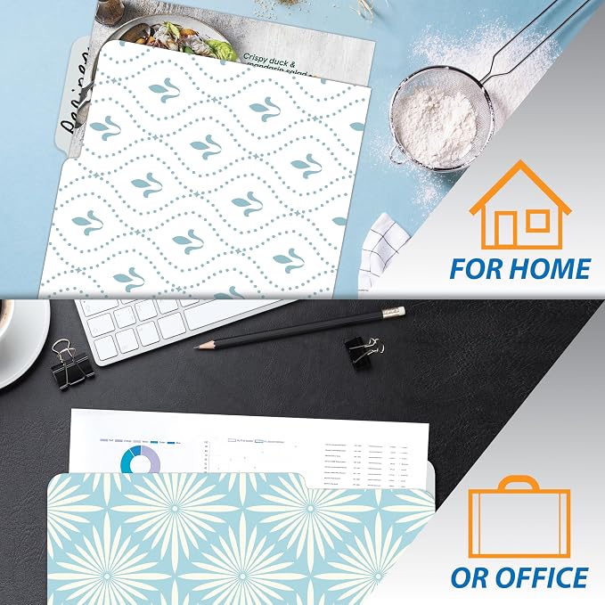 Better Office Products Decorative File Folders, 18 Pack Letter Size, Floral & Solid Designs, Heavyweight Laminated Cute File Folders, Pretty File Folders, File Folders Decorative with 1/3 Cut Tabs