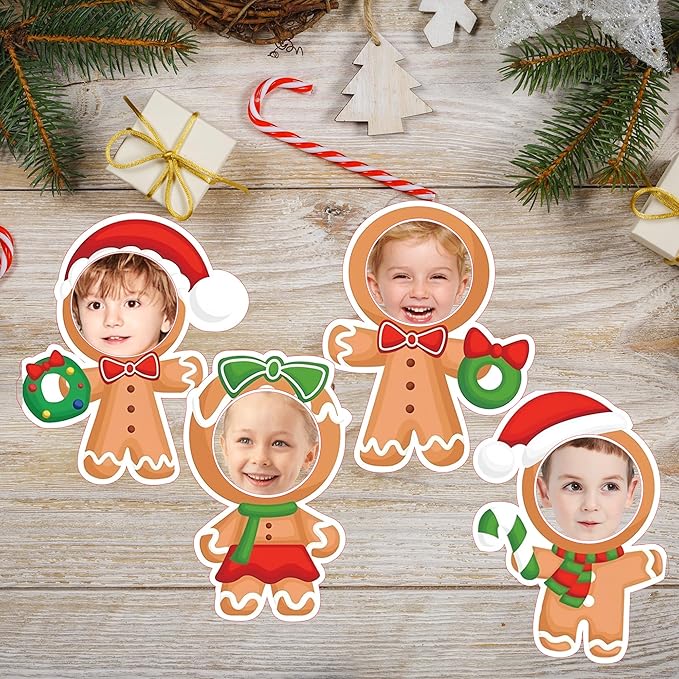 50 Pcs Christmas Gingerbread Cutouts, DIY Bulletin Board Decoration Photo Crafts Xmas Gingerbread Man Set for Winter Holiday Xmas Party School Classroom Home Window Wall Decor Supplies