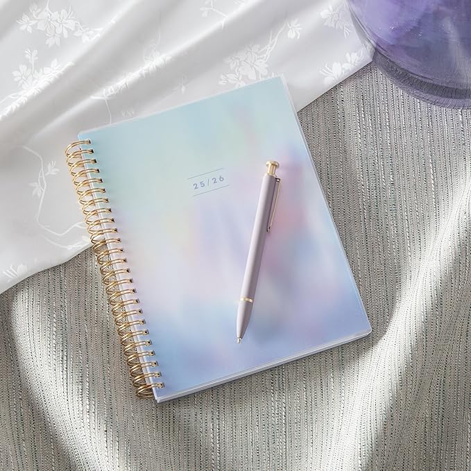 Blue Sky 2025-2026 Weekly and Monthly Academic Year Planner Calendar, July 2025 - June 2026, 5.8" x 8.6", Flexible Cover, Wirebound, Laminated Tabs, Storage Pocket, Borealis