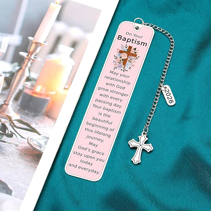 Baptism Gifts for Girl Boys Baptism Gifts for Girls Women Men from Godparent Catholic LDS Christening Gift Baptism Gift Idea Baptism Party Favors Christian Faith Cross Bookmark for Baptized Keepsake