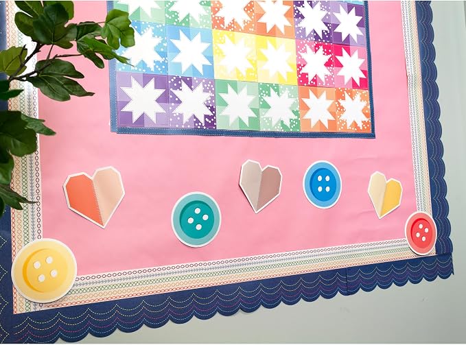 Carson Dellosa Crafty and Cool 36pc Handmade Hearts Bulletin Board Decorations, Colorful Heart Decor for Bulletin Board, White Board, Cork Board, Valentines Day Decorations, and Classroom Decor