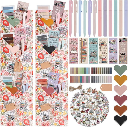 Blind Date with A Book Gifts - Blind Date Book Lover Gifts Box Supplies with Wrapping Paper Bulk Annotation Kit Highlighters Bookmarks Stickers Bookish Bookworm Librarian Readers Club for Women Men