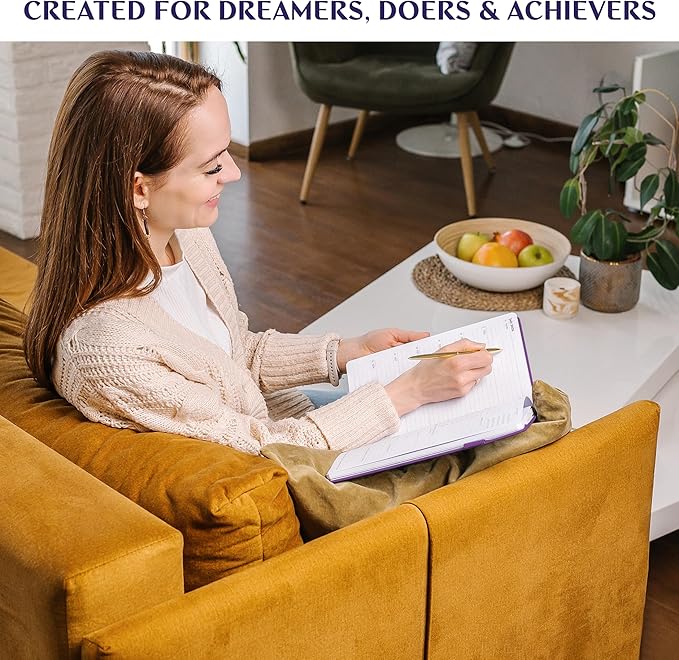 Legend Planner PRO Dated Jan 2026-Jan 2027 – Deluxe Weekly & Daily Organizer with Time Slots. Appointment Book Journal for Work & Time Management, A4 Hardcover (Dark Purple)