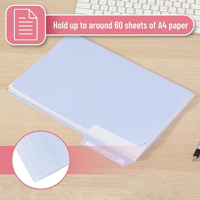 Mr. Pen- Pastel File Folders, 1/3 Cut Tab, 6 Pack, Letter Size, Colored Letter Office Supplies File Folders