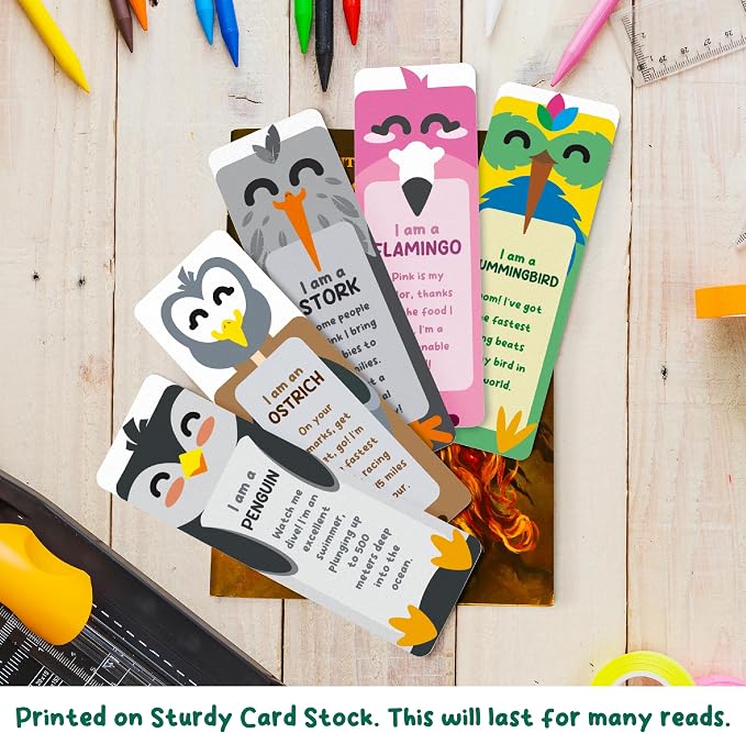 100 Pack Bookmarks for Kids – Bulk Bookmarks for Reading with Animal Fun Facts – Back to School Gifts for Student, Classroom, Teacher Prizes