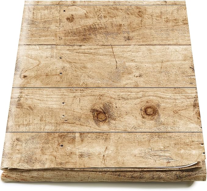 Mindsoft Bulletin Board Paper 48'' x 107'' Class Boards for Classroom Bulletin Boards Everyone is Welcome Classroom Board Decor Pillows Curtains Crafts(Rustic Wood,4 Pcs)