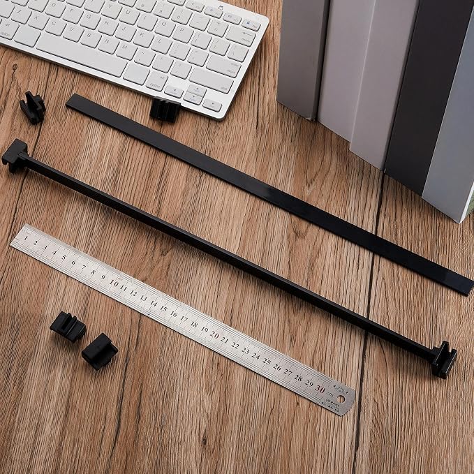 Epakh 24 Pcs Hanging File Cabinet Rails Replacement Set, 8 Plastic File Cabinet Rails with 16 Plastic Support Clips, Drawer Hanging Bar for Home Office Keep Folder Neat and Organized, 15.8in (Black)