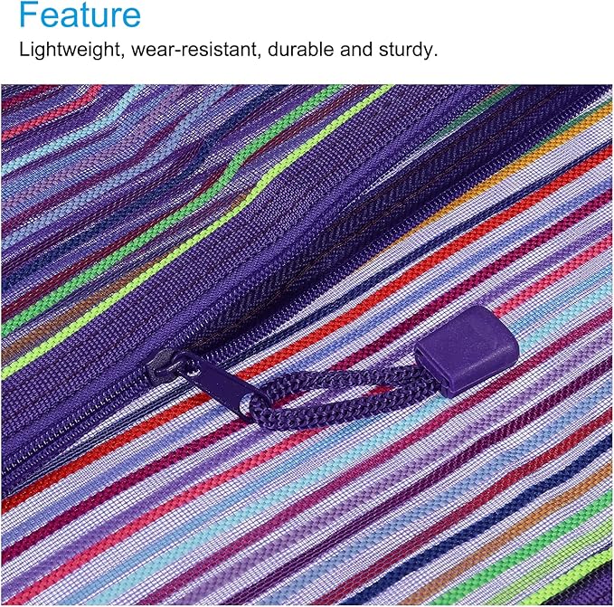 MECCANIXITY Mesh Zipper Pouches, A4 Colorful Pencil Case Document File Bags Storage Organizer for Office Supply Travel Accessory, Purple Pack of 6