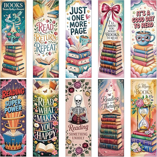 Book Lover Bookmarks Gifts - 100 Pcs Vintage Reading Bookmark Retro Floral Reader Double-Sided Page Markers Clips Book Mark for Women Men Student Teacher Bookish Bookworm Party Supplies