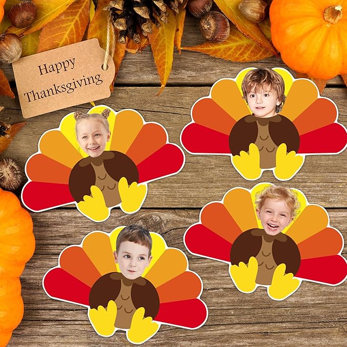 50 Pcs Thanksgiving Turkey Cutouts – Fall Bulletin Board Decorations for Classroom,School,DIY Crafts,Autumn Harvest,Home,and Party Supplies (Turkey)