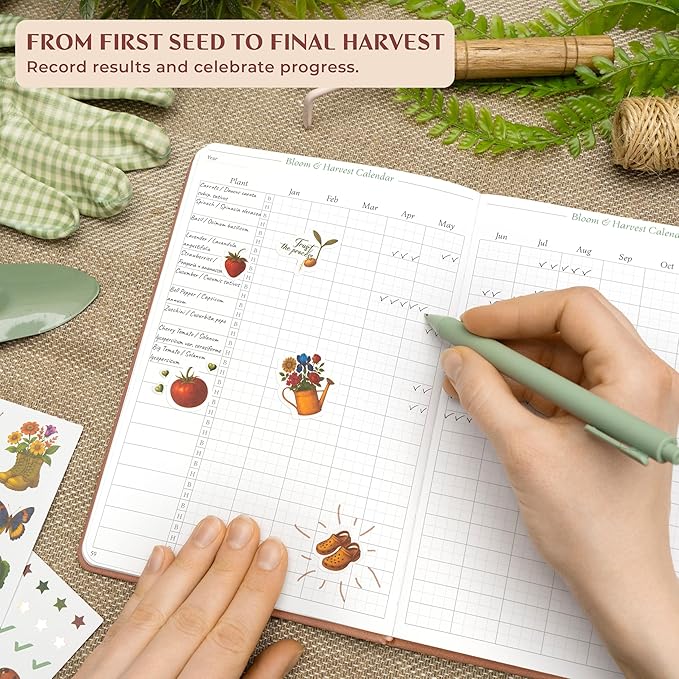 Legend Gardening Journal – 5-Year Garden Journal Planner & Log Book with Gardening Calendar & Plant Logs – Hardcover Garden Planner (Rose Gold)