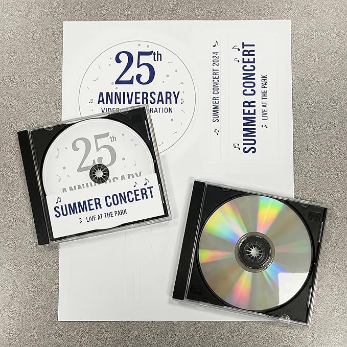 CD/DVD Label Full Face | Qty 4000 Disc, 4000 Spine | 2000 Sheets Total | Permanent White Matte | Inkjet & Laser Compatible | Memorex Small Center Style | Easy to Peel | Made in USA | Blank Label