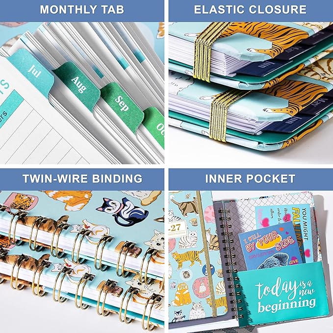 Planner 2026-2027 - 2026-2027 Cats Planner Weekly and Monthly, July 2026 - June 2027, 6.4"x 8.5", Cute Planners with Elastic Closure, Inner Pocket - Cats