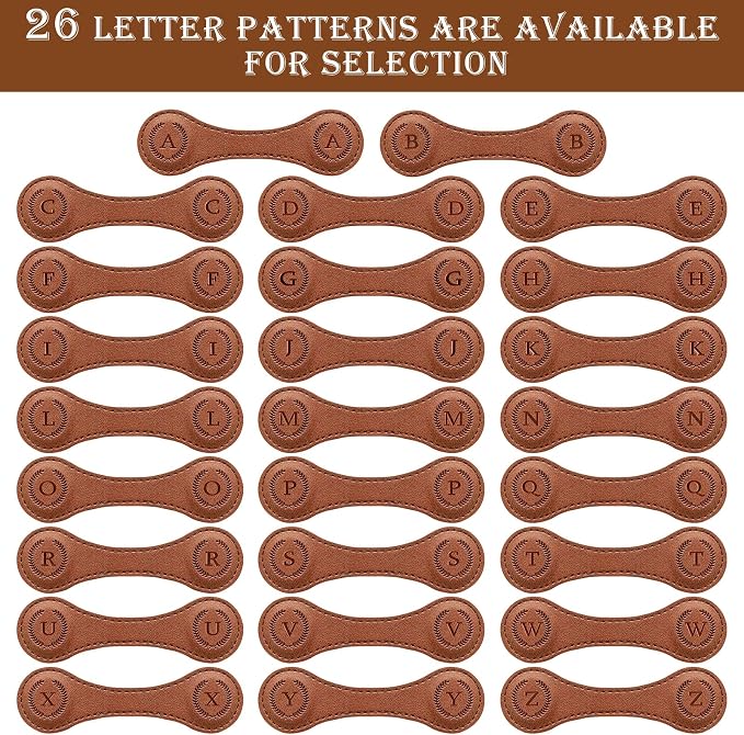 Handmade Personalized Leather Magnetic Bookmark - Custom Initial Letter Design with 26 Alphabet Choices - Durable Bookmark for Readers, Book Lovers, Women & Kids