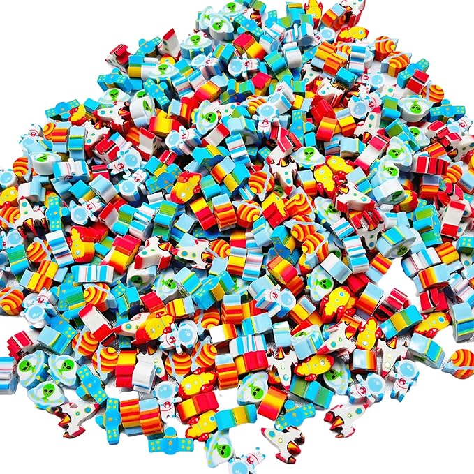 400PCS Mini Space Cute Erasers for Kids Bulk,Fun Erasers for Classroom Back to School Party Gift (Space, Mini)