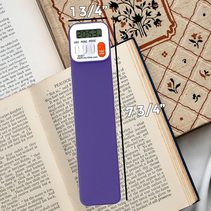 Mark-My-Time - Digital Bookmark - Mark My Time Reading Timer and Bookmark for Kids, Cool Bookmarks and Reading Incentives, Great Christmas Gift & Stocking Stuffer for Book Lovers - Purple