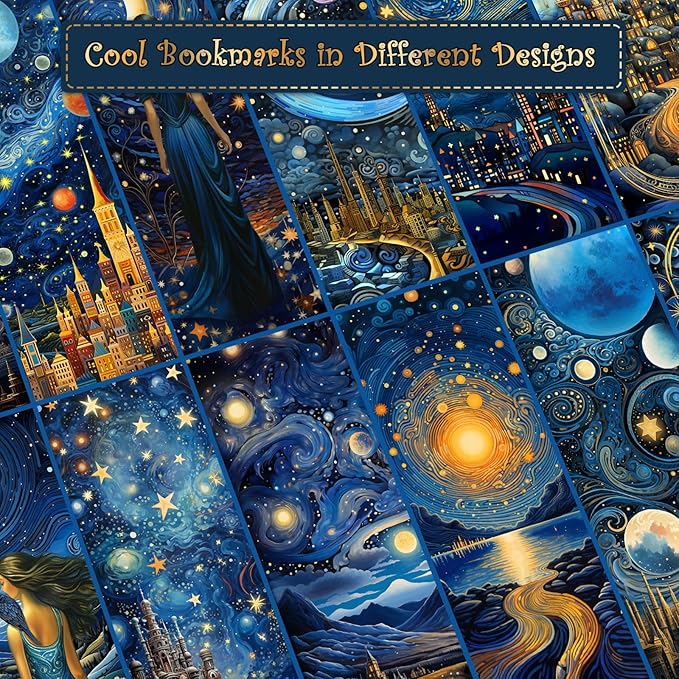 Anseal 60 PCS Celestial Bookmark, Bookmarks for Book Lovers, Bulk Bookmarks for Men, Unique Book Mark for Reading for Boys, Girls, Students, Classroom Gifts, School Prize, Reading Present
