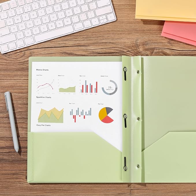 Mr. Pen- Plastic Folders with Pockets and Prong, 5 Pack, Assorted Colors, Pocket Folders, Folders with Prongs, File Folders with Fasteners, 2 Pocket Folder